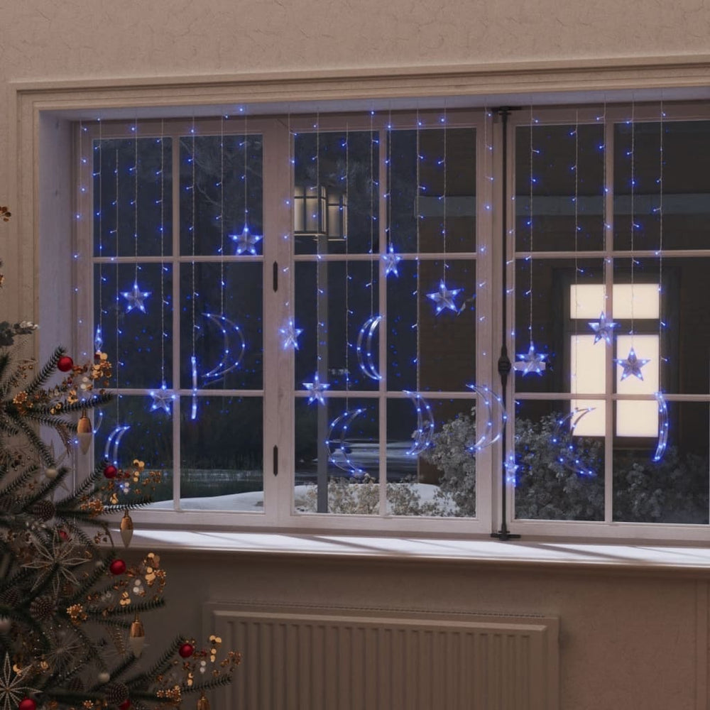 Lichtslinger ster en maan afstandsbediening 345 LED's blauw