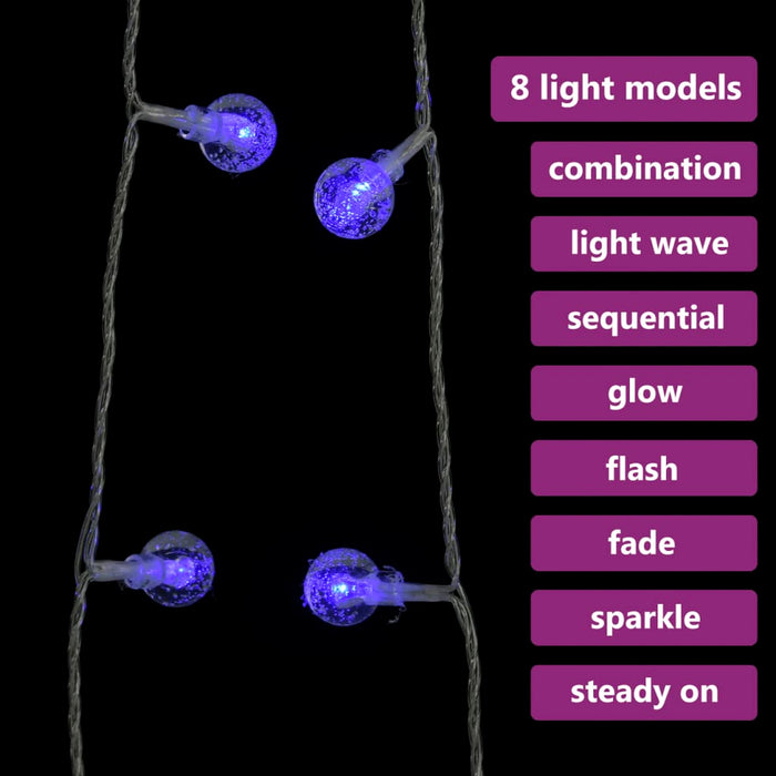 Lichtsnoer met 400 LED's 8 functies blauw 40 m
