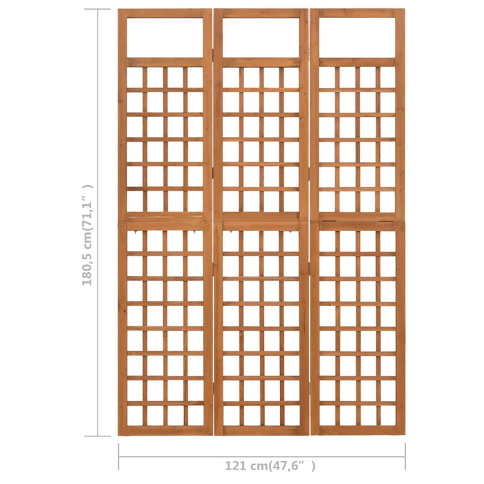 Kamerscherm/trellis met 3 panelen 121x180,5 cm vurenhout