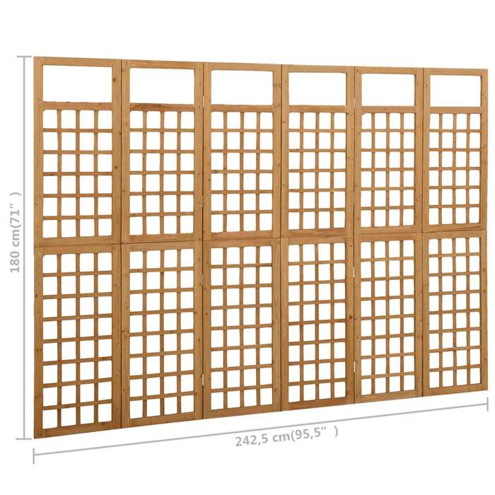 Kamerscherm/trellis met 6 panelen 242,5x180 cm vurenhout