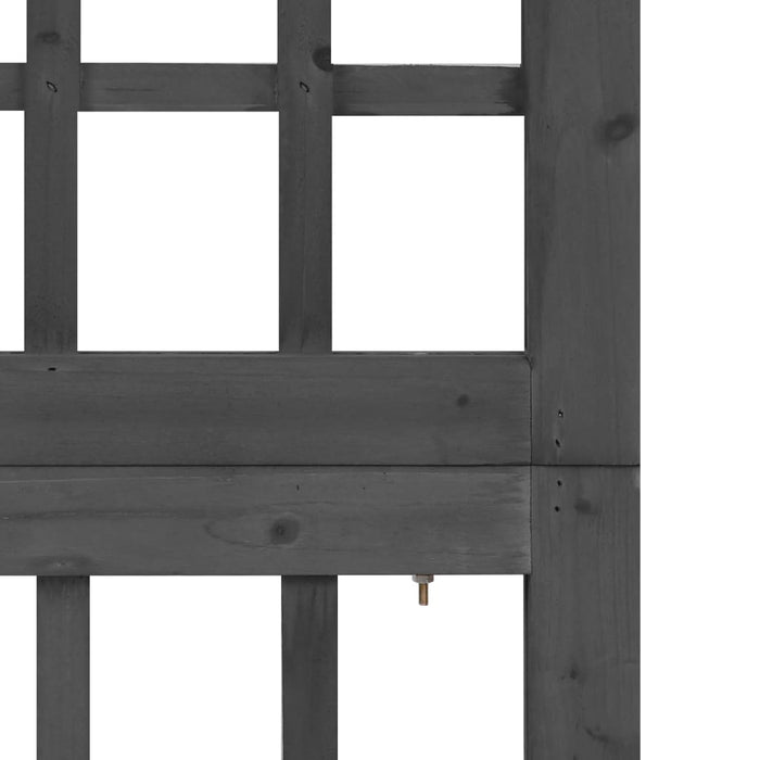 Kamerscherm/trellis met 3 panelen 121x180 cm vurenhout zwart