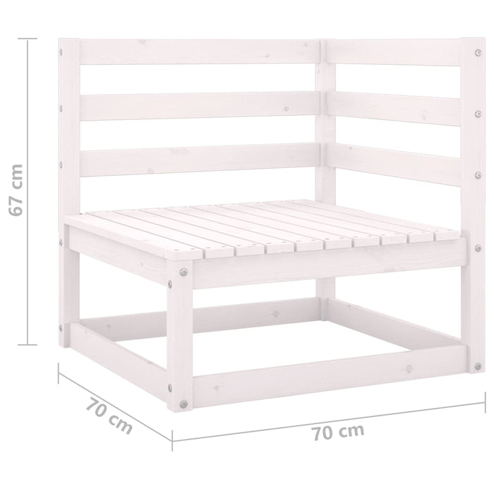 Tuinbank 2-zits massief grenenhout wit