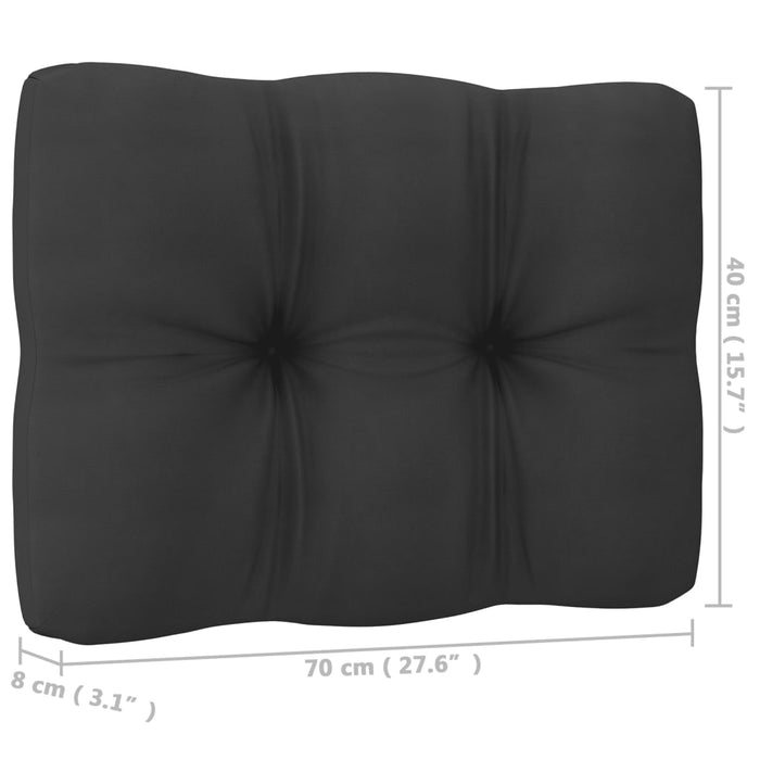 11-delige Loungeset met kussens massief grenenhout zwart