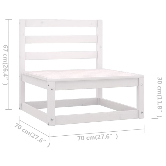 11-delige Loungeset met kussens massief grenenhout wit