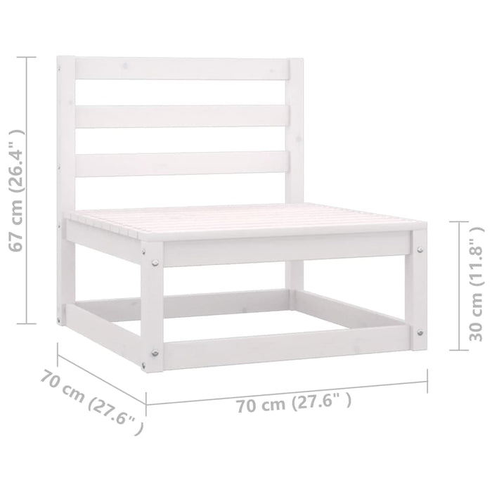 11-delige Loungeset met kussens massief grenenhout wit