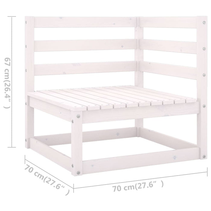 11-delige Loungeset met kussens massief grenenhout wit