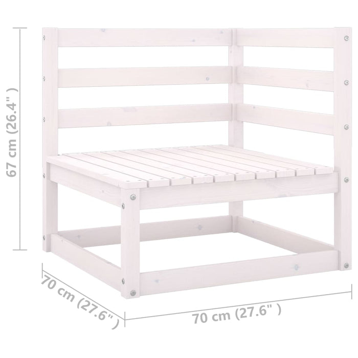 13-delige Loungeset met kussens massief grenenhout wit