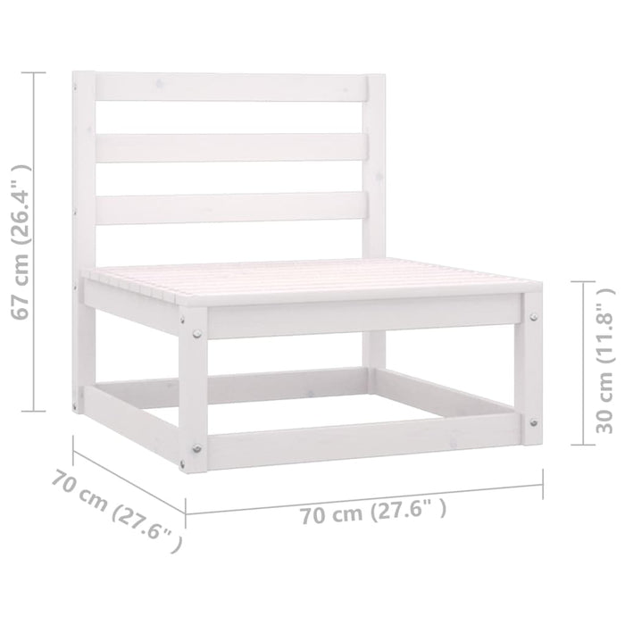 13-delige Loungeset met kussens massief grenenhout wit