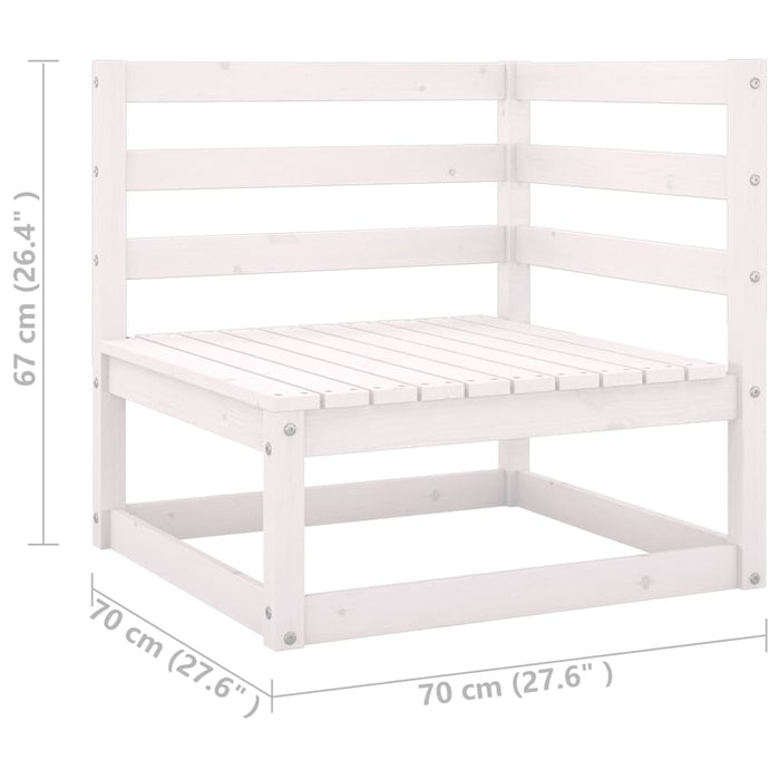 6-delige Loungeset met kussens massief grenenhout wit