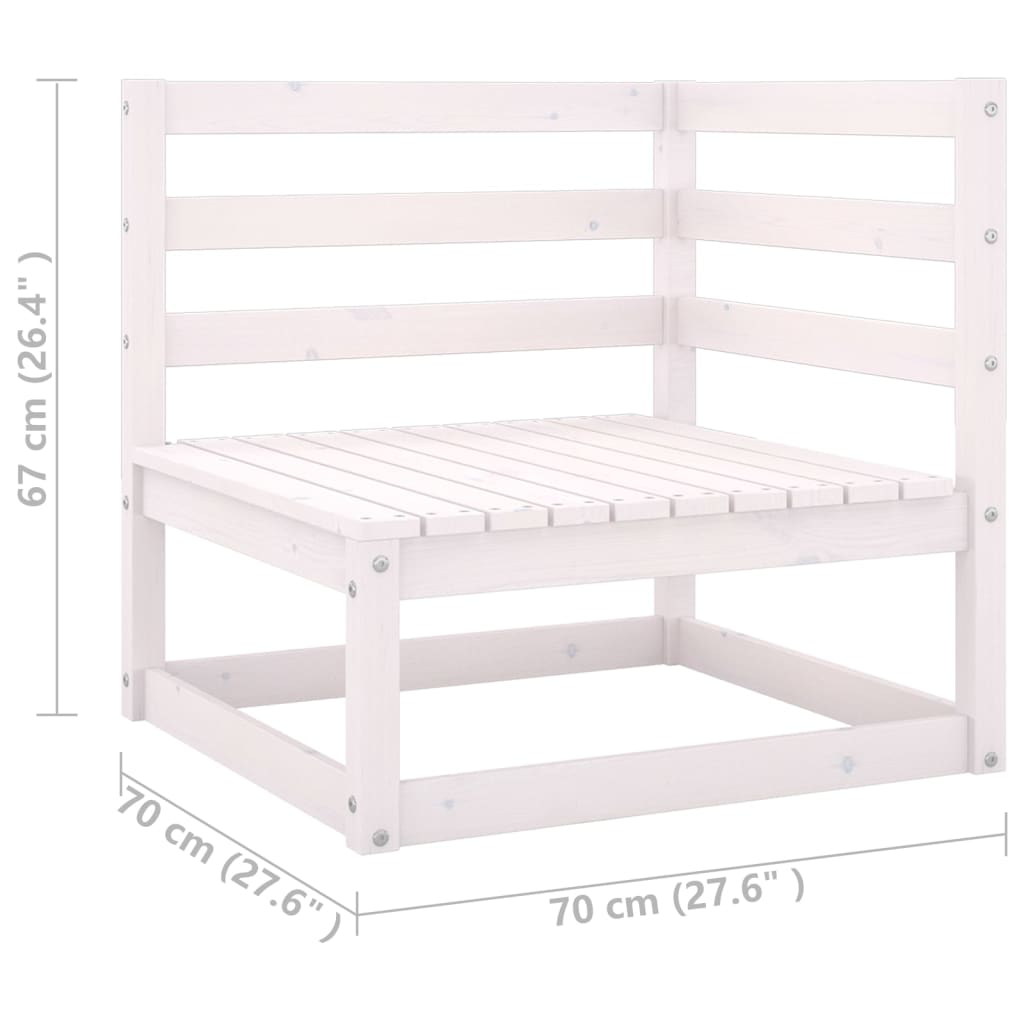 14-delige Loungeset met kussens massief grenenhout wit