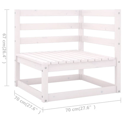 9-delige Loungeset met kussens massief grenenhout wit