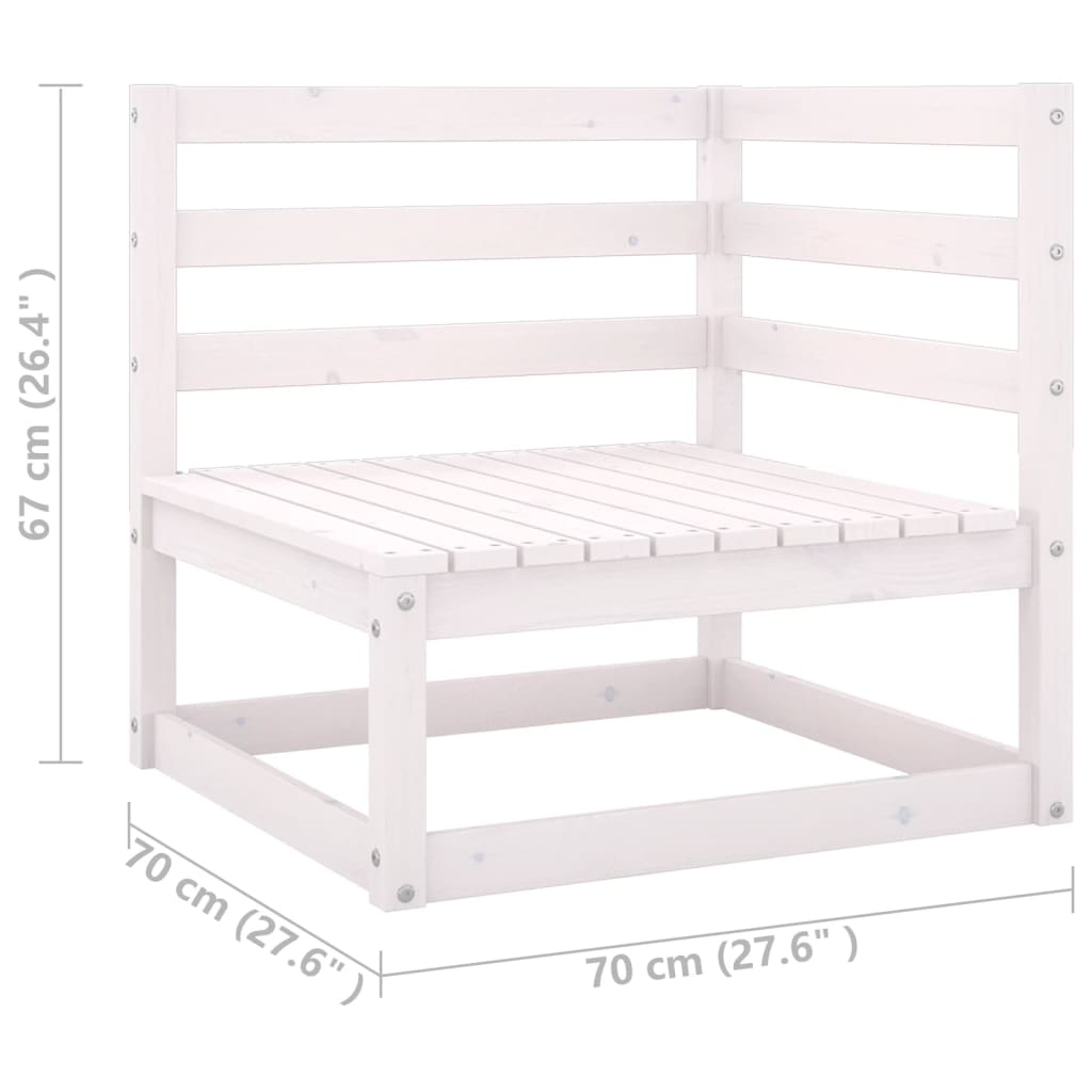 12-delige Loungeset met kussens massief grenenhout wit