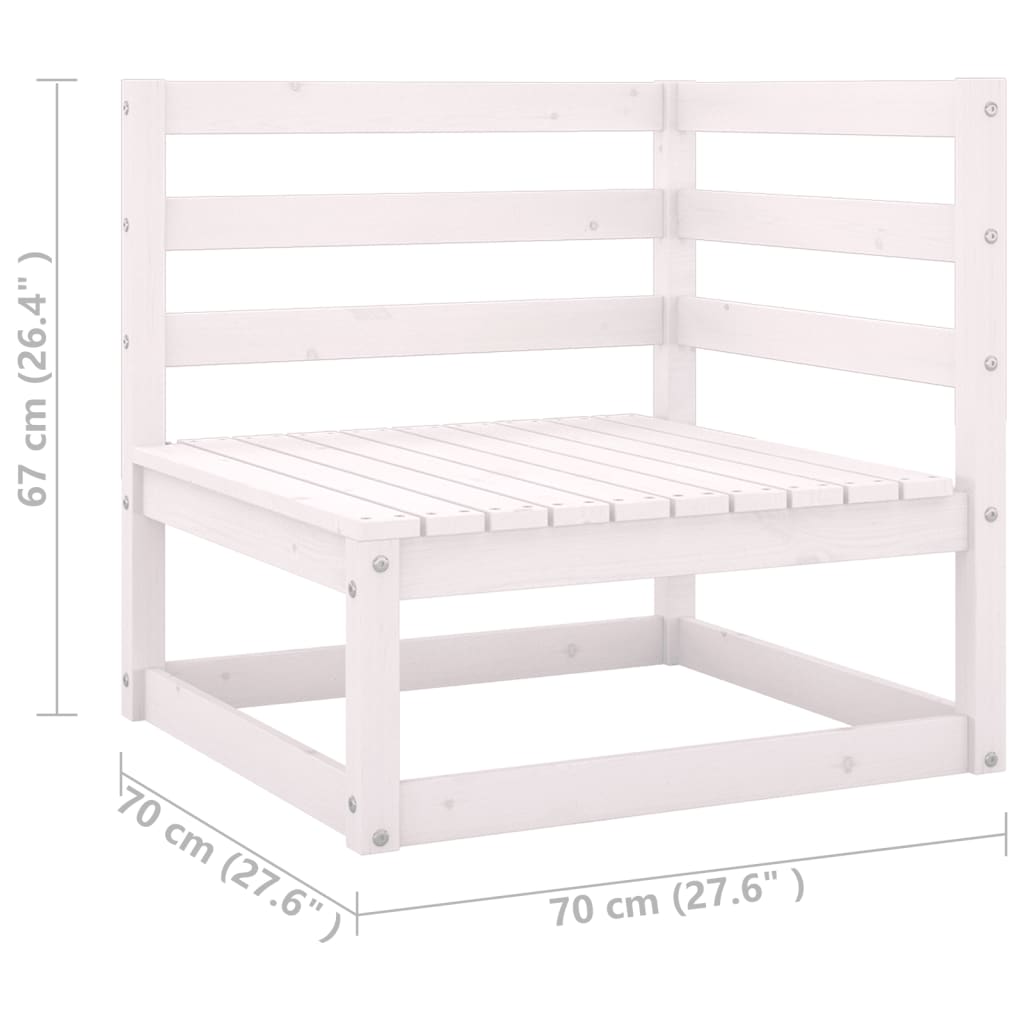 8-delige Loungeset met kussens massief grenenhout wit