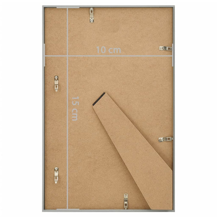 Fotolijsten 3 st voor tafel 10x15 cm MDF zilverkleurig