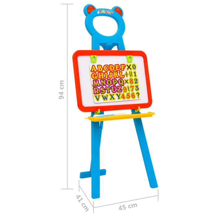 Kinderezel met krijtbord en whiteboard 2-in-1