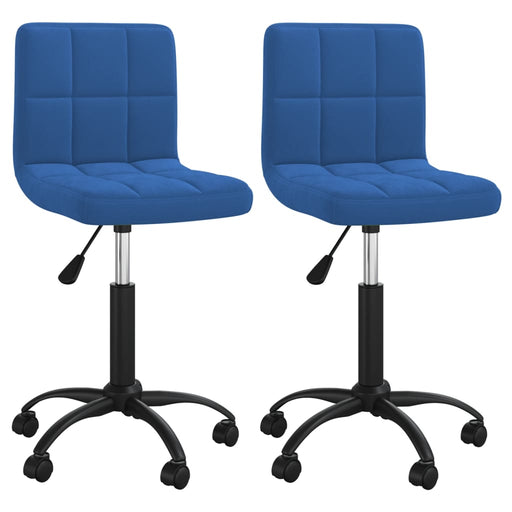 Eetkamerstoelen draaibaar 2 st fluweel blauw