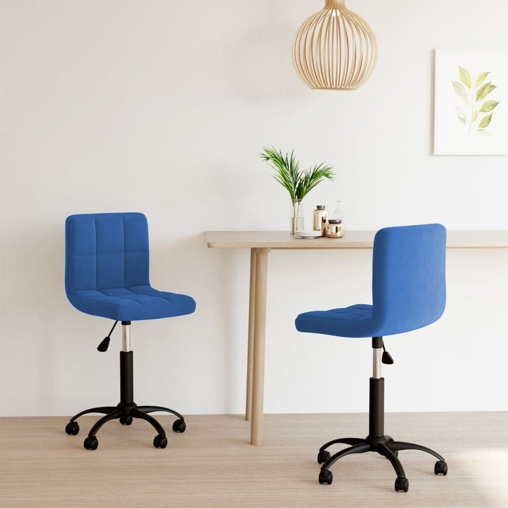 Eetkamerstoelen draaibaar 2 st fluweel blauw