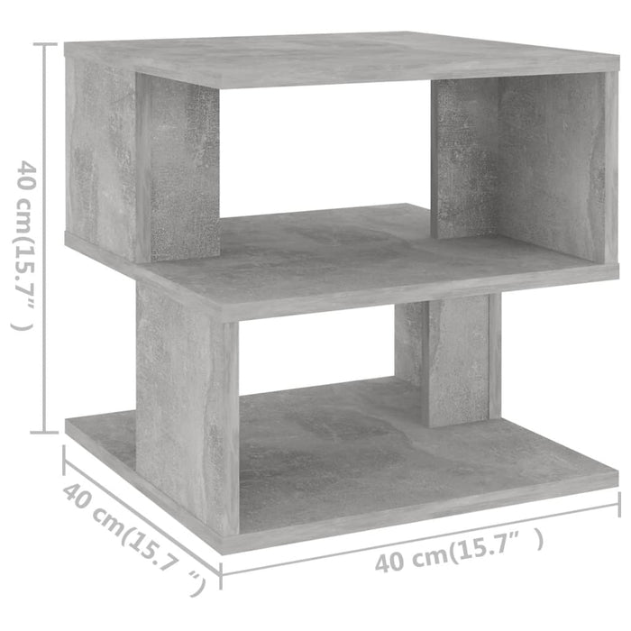 Bijzettafel 40x40x40 cm spaanplaat betongrijs