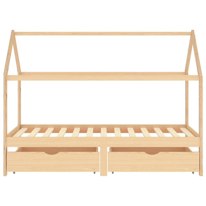 Kinderbedframe met lades massief grenenhout 90x200 cm