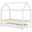 Kinderbedframe met lade massief grenenhout wit 80x160 cm