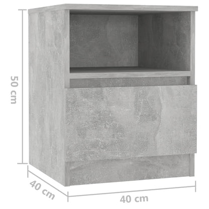 Nachtkastjes 2 st 40x40x50 cm spaanplaat betongrijs