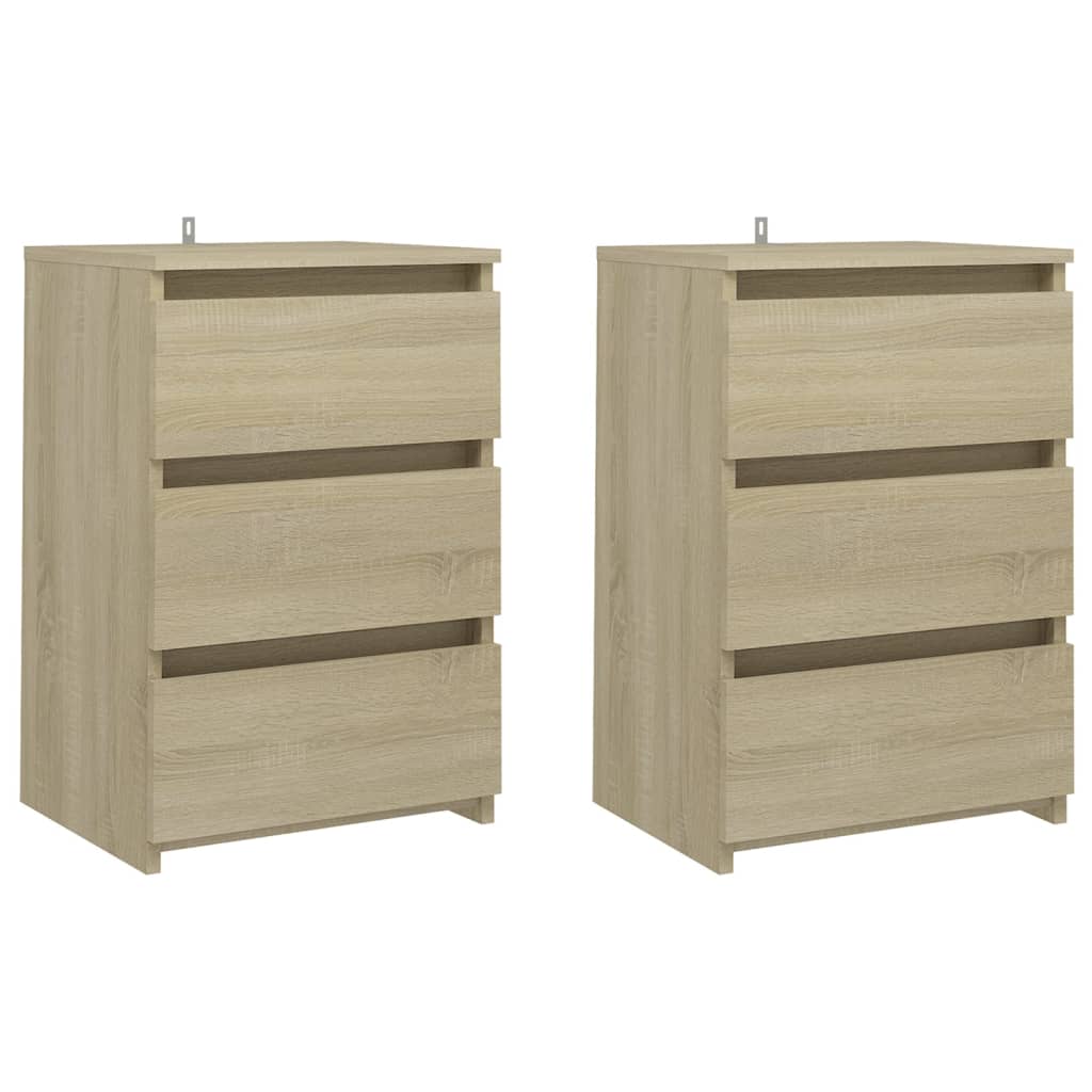 Nachtkastjes 2 st 40x35x62,5 cm spaanplaat sonoma eikenkleurig