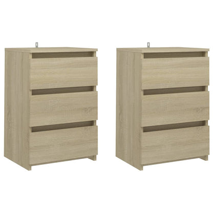 Nachtkastjes 2 st 40x35x62,5 cm spaanplaat sonoma eikenkleurig