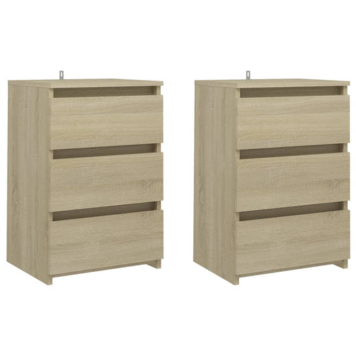 Nachtkastjes 2 st 40x35x62,5 cm spaanplaat sonoma eikenkleurig