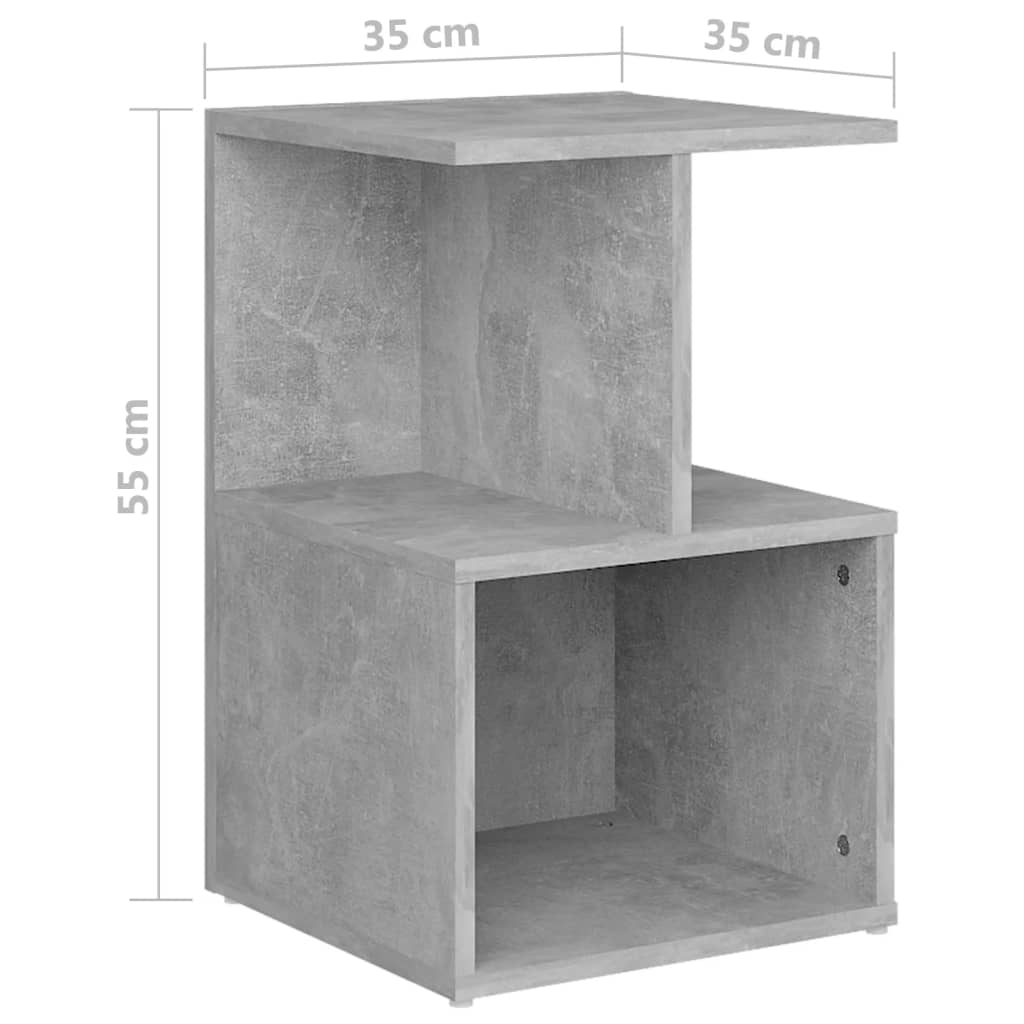 Nachtkastjes 2 st 35x35x55 cm spaanplaat betongrijs