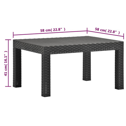 2-delige Loungeset met kussens PP rattan antracietkleurig