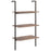 Ladderrek met 3 schappen 64x35x120,5 cm donkerbruin en zwart