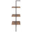 Ladderrek met 3 schappen 64x35x120,5 cm donkerbruin en zwart