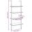 Ladderrek met 4 schappen 64x35x152,5 cm lichtbruin en zwart