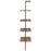 Ladderrek met 4 schappen 64x35x152,5 cm donkerbruin en zwart