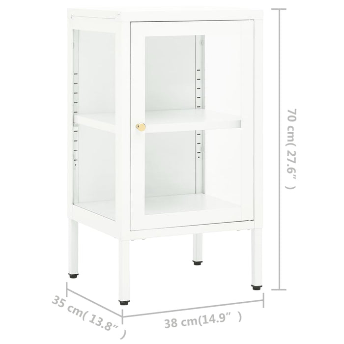 Dressoir 38x35x70 cm metaal en glas