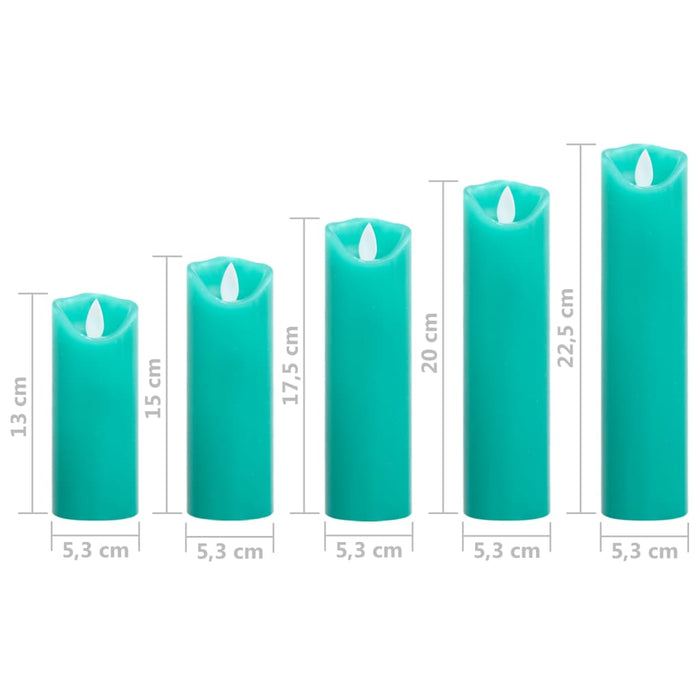 5-delige Kaarsenset met afstandsbediening LED warmwit