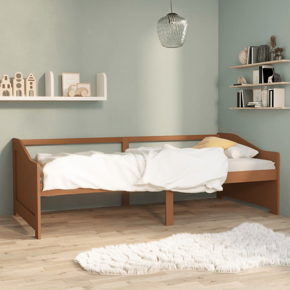 Bedbank 3-zits massief grenenhout honingbruin 90x200 cm