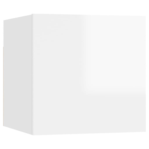 Nachtkastje 30,5x30x30 cm spaanplaat hoogglans wit