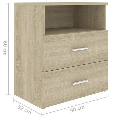 Nachtkastjes 2 st 50x32x60 cm sonoma eikenkleurig