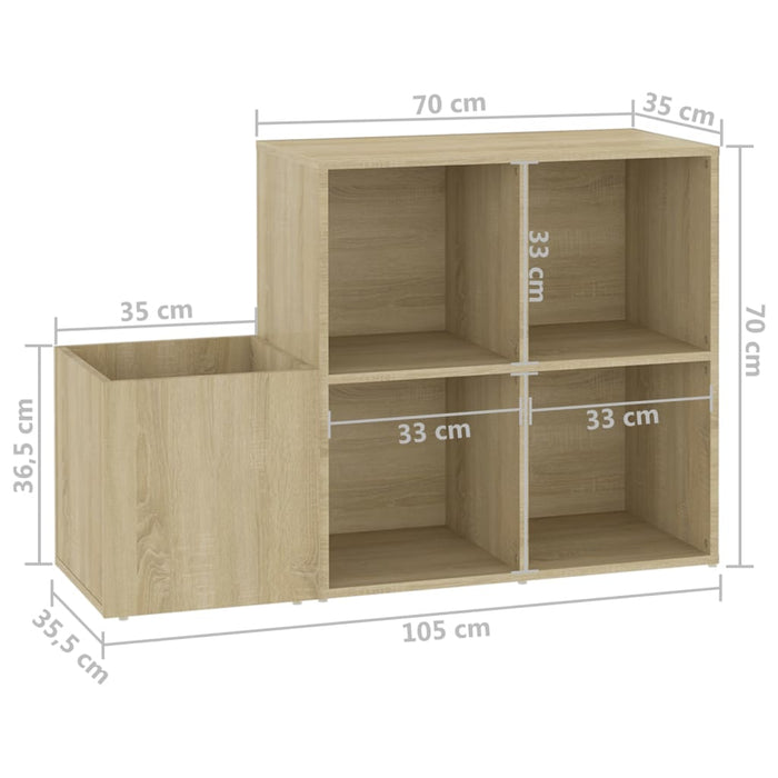 Opbergkast 105x35,5x70 cm spaanplaat sonoma eikenkleurig