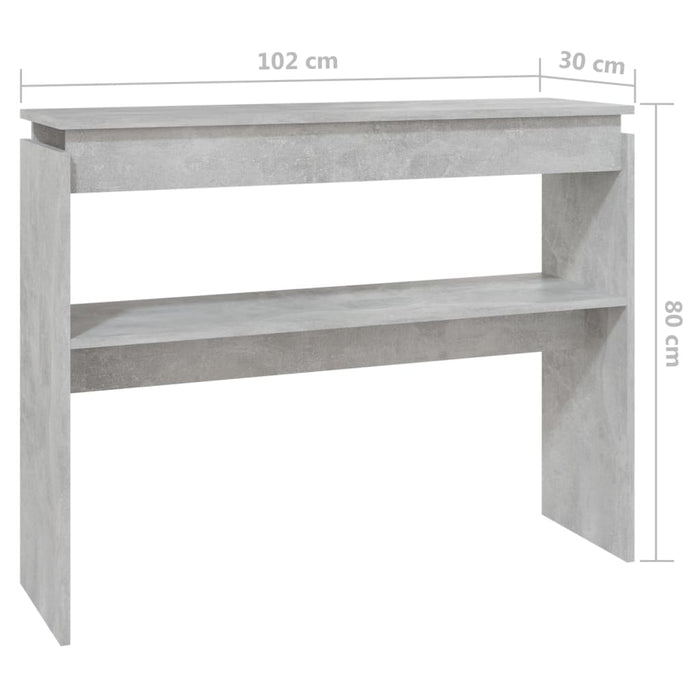 Wandtafel 102x30x80 cm spaanplaat betongrijs