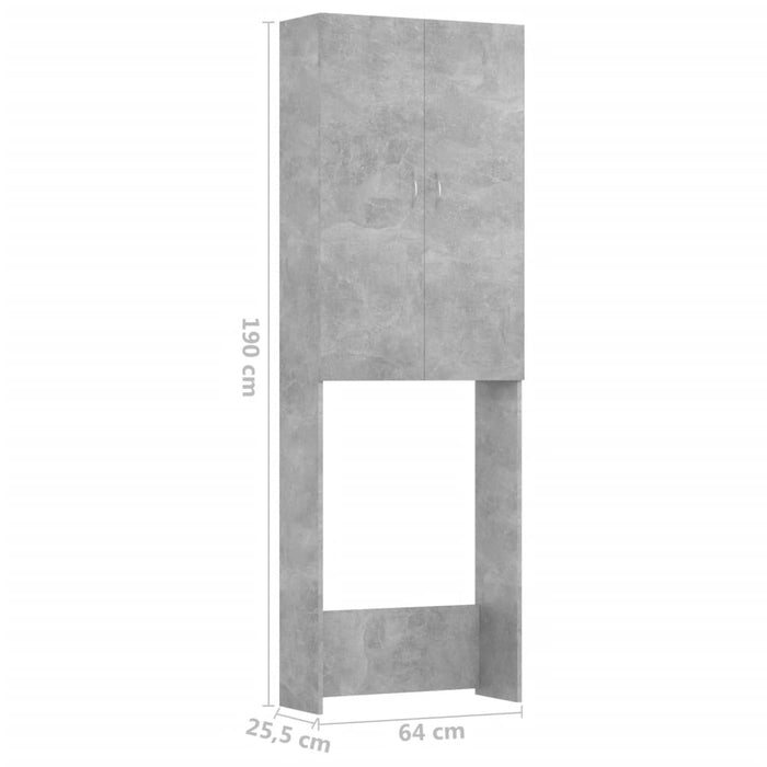 Wasmachinekast 64x25,5x190 cm betongrijs