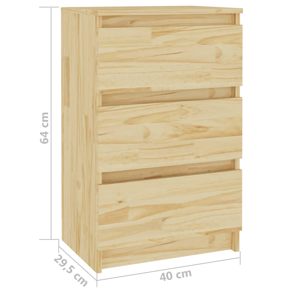 Nachtkastjes 2 st 40x29,5x64 cm massief grenenhout