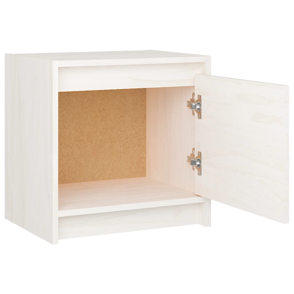 Nachtkastjes 2 st 40x30,5x40 cm massief grenenhout wit