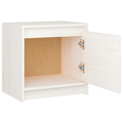 Nachtkastjes 2 st 40x30,5x40 cm massief grenenhout wit