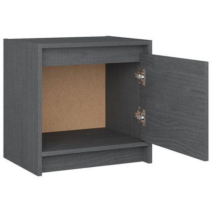 Nachtkastjes 2st 40x30,5x40 cm massief grenenhout grijs