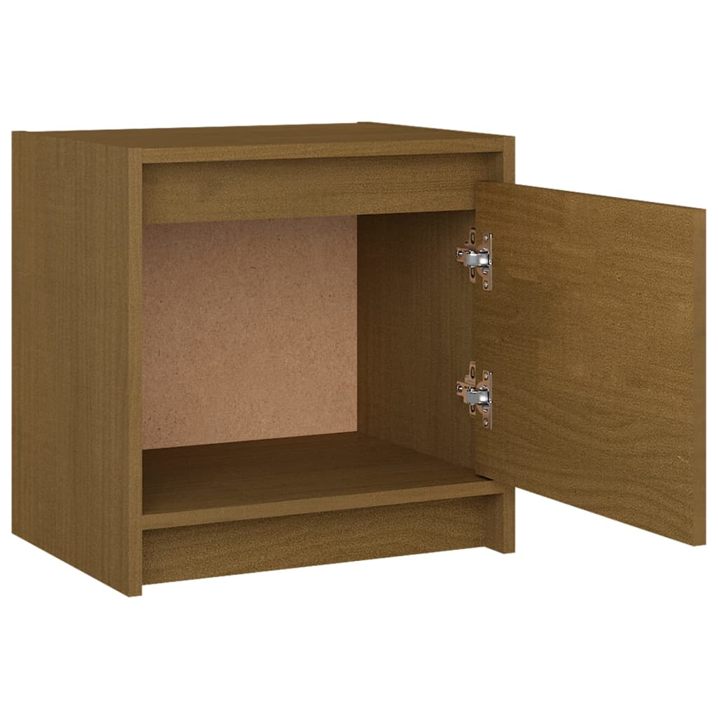 Nachtkastjes 2 st 40x30,5x40 cm massief grenenhout honingbruin