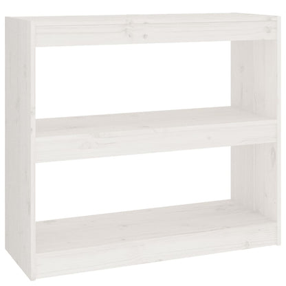 Boekenkast/kamerscherm 80x30x71,5 cm massief grenenhout wit