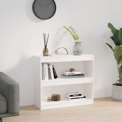 Boekenkast/kamerscherm 80x30x71,5 cm massief grenenhout wit