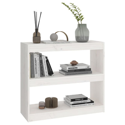 Boekenkast/kamerscherm 80x30x71,5 cm massief grenenhout wit